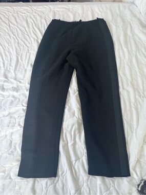 KAY UNGER womens 14 black wool satin tuxedo pants EUC $595 retail